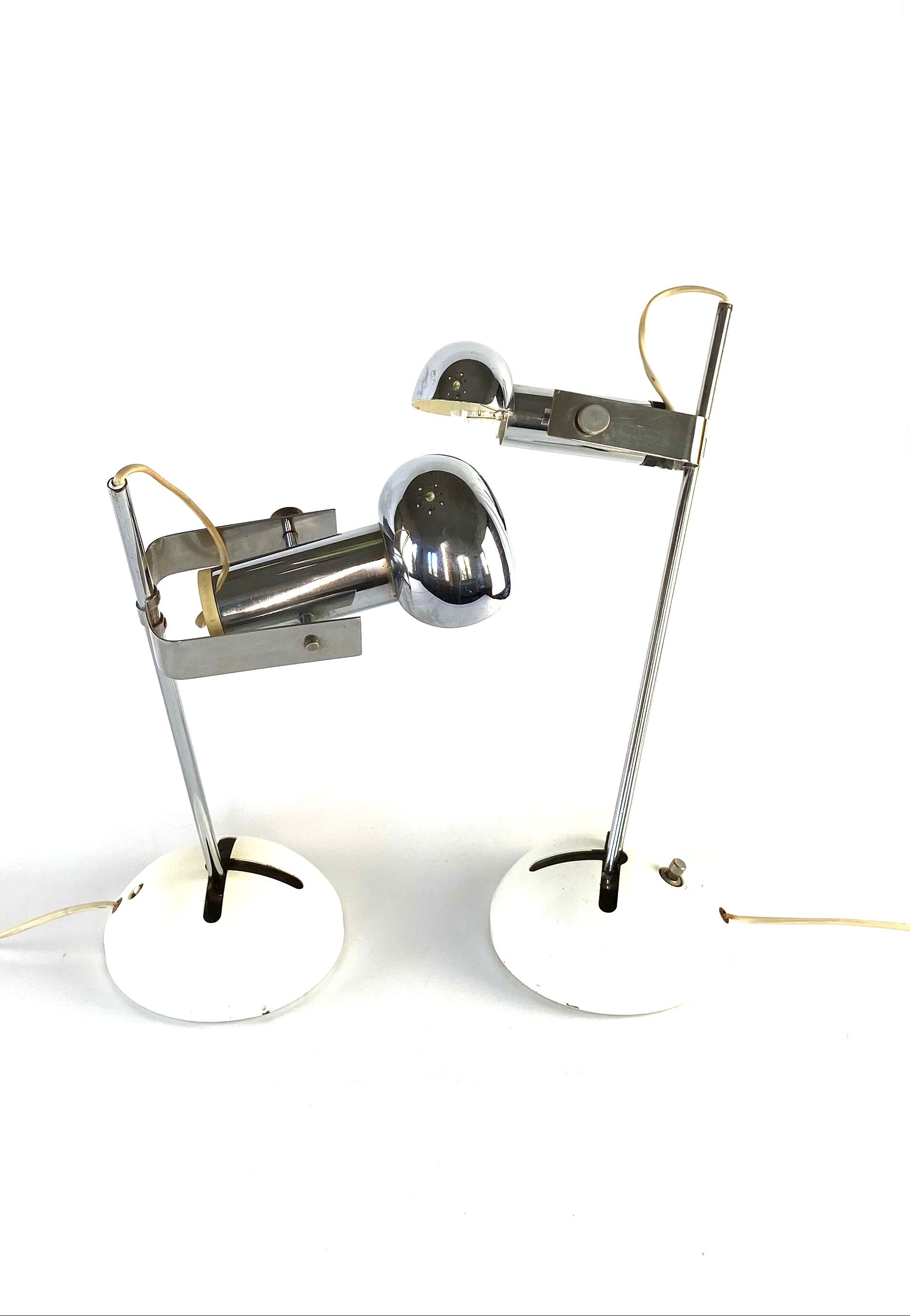 Paire de lampe de table T395 de Robert Sonneman pour Luci Milan, 1972