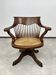 Chaise de bureau pivotante en chêne avec siège en rotin
