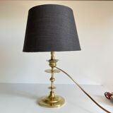 Old solid brass candle holder lamp