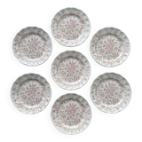 Assiettes à dessert ancienne joli motif floral rose