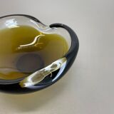 Large Murano Glass "Ochre" 1,1Kg Bowl Shell Ashtray Murano, Italy, 1970s