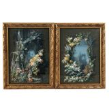 Augustus Bertrix. Pair of gouaches framed under glass dated 1854