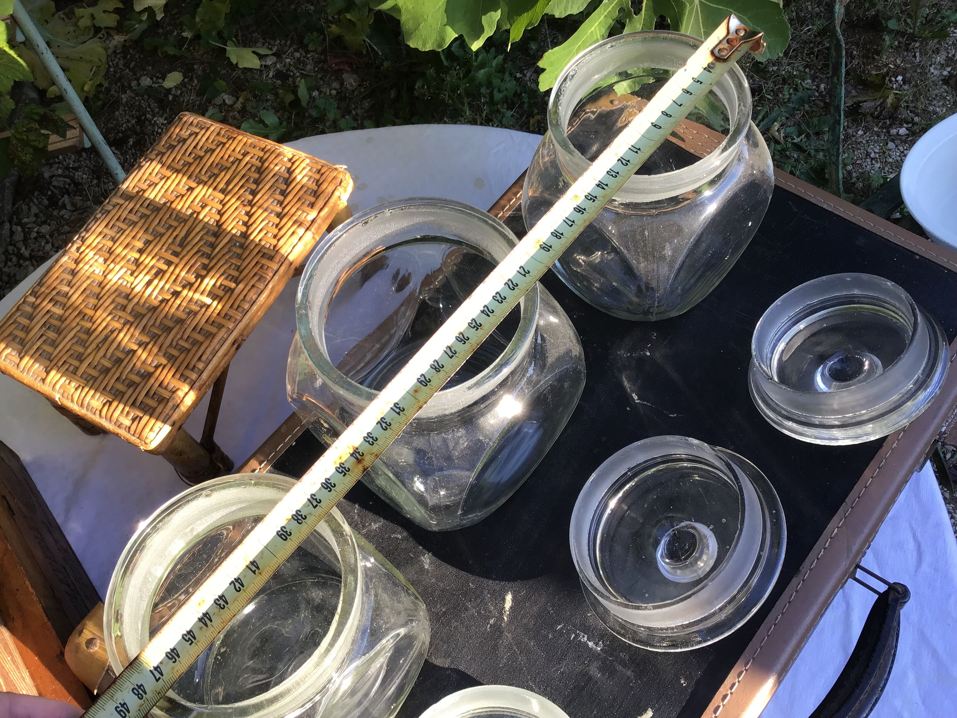 Set of 3 glass candy jars