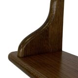 Vintage book shelf wall rack 1970s in dark oak - minimalist design