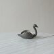 Swan catchall – Small swan-shaped dish in silver-plated metal
