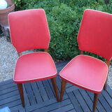 Paire de chaises rouge vintage