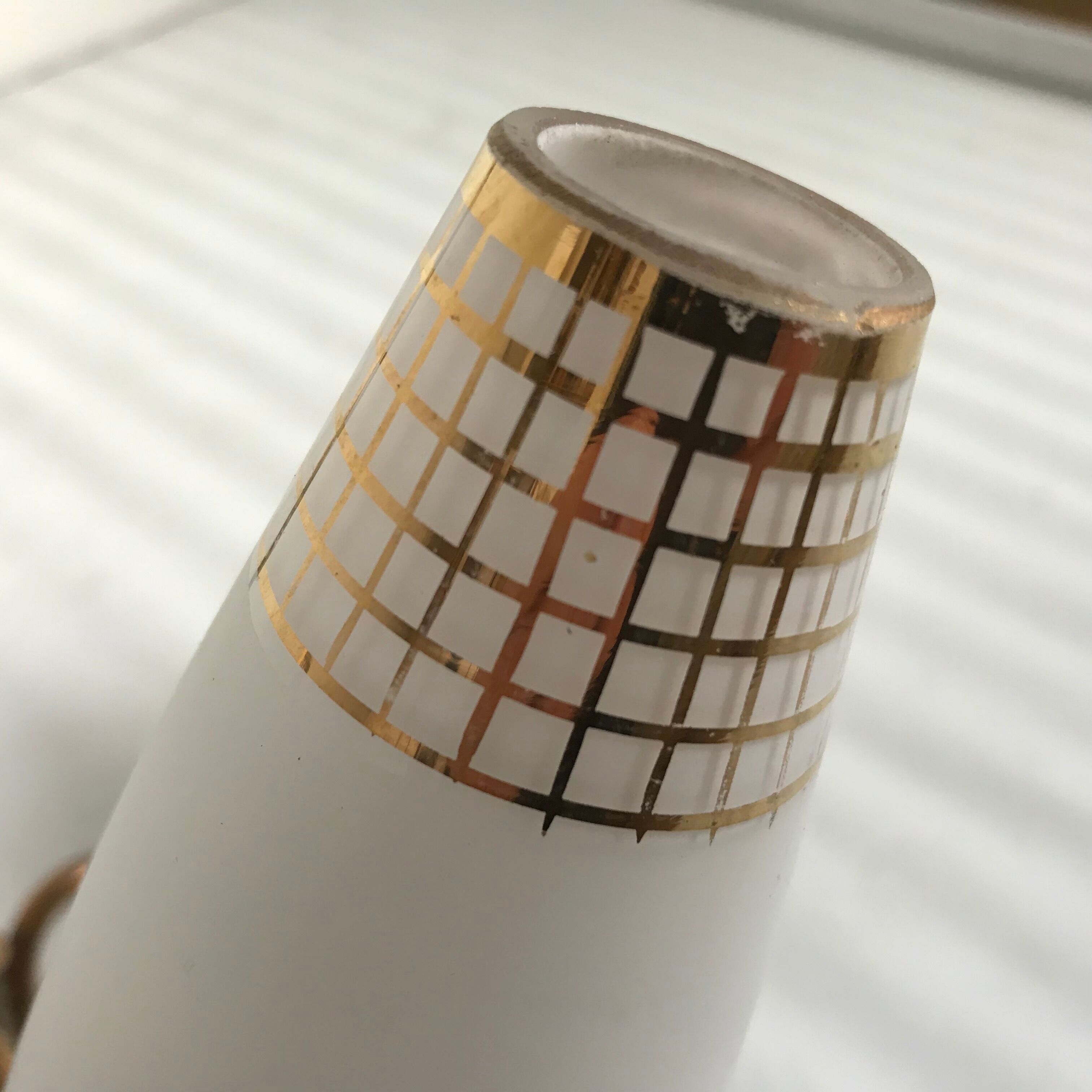 Glass and gilded brass chandelier