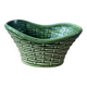 German ceramic pot, green wickerwork effect