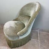 Fauteuil crapaud en velours vert