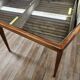 1950s wooden dining table with mirrored top