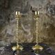 Pair of Art Deco twisted brass candlesticks, France, 1930s
