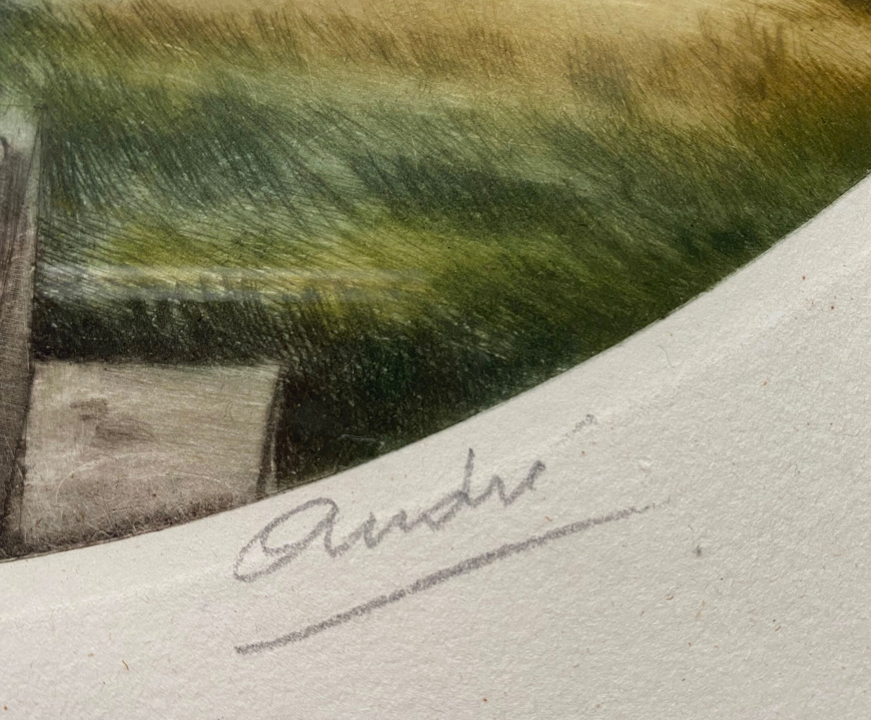 Painting (Art Deco, circa 1930) "Elegant to the fan and roses" signed André