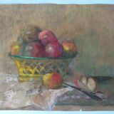 Watercolor on paper by guillot rafaillac still life with fruits 1930