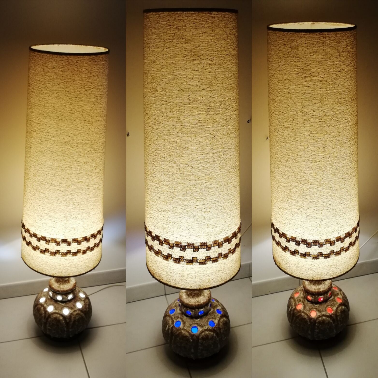 Double-lighting vintage sandstone lamp