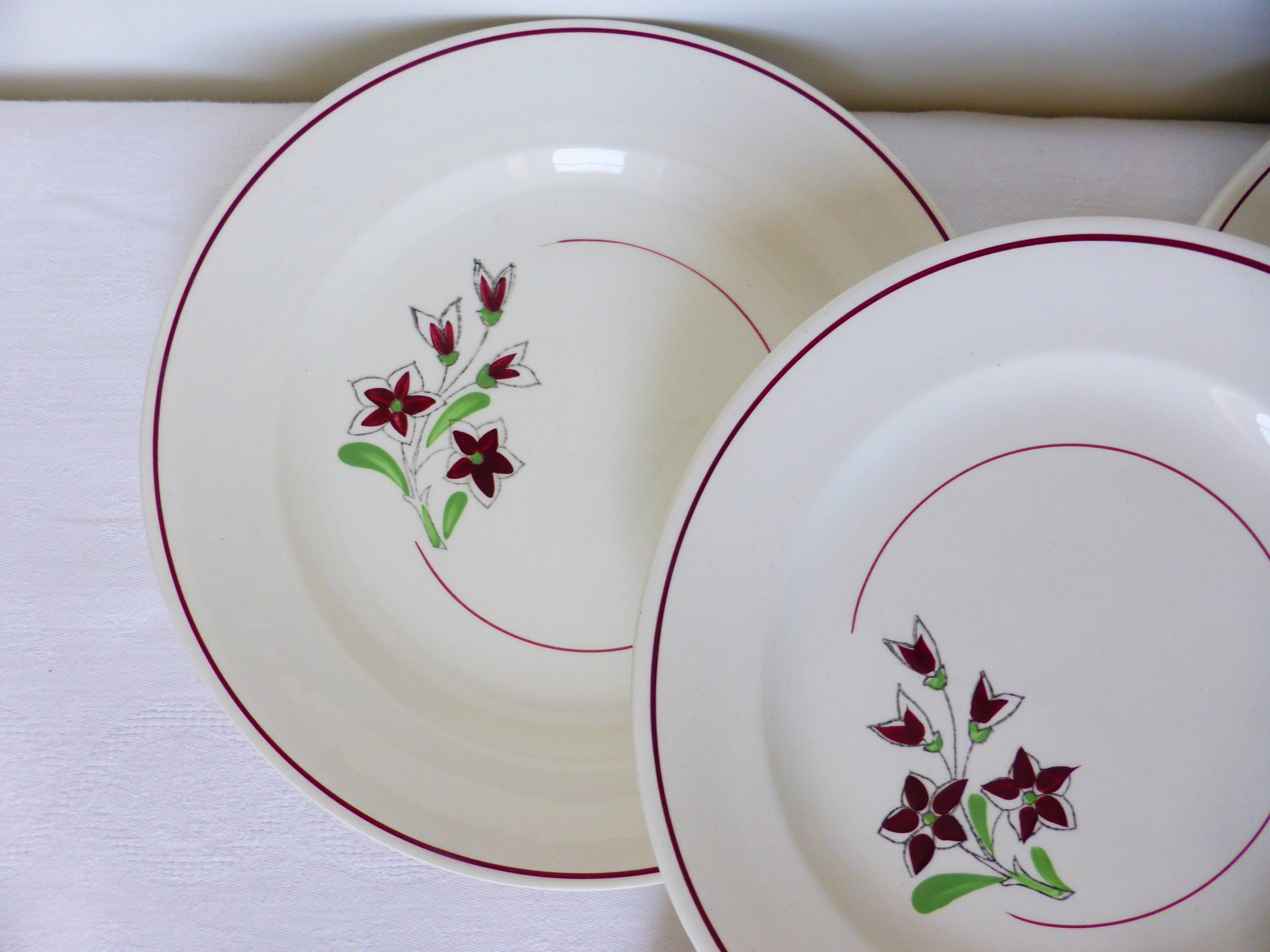 Set of 4 vintage dinner plates from the Salins factory 210636