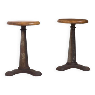 Vintage pair of industrial stools