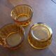3 vintage Vereco amber glass ramekins