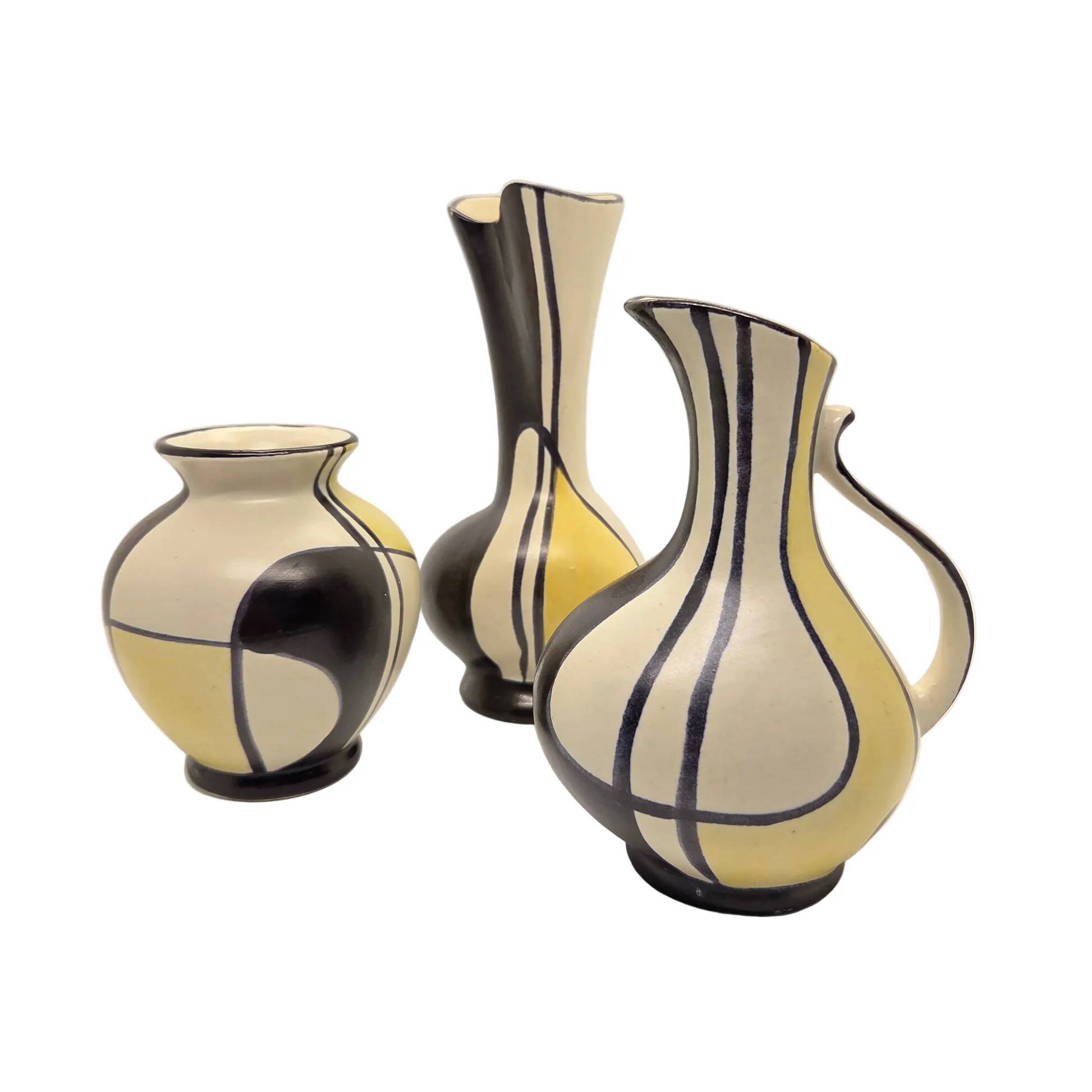 Trio of Bay Keramik vases with Florenz motif - 1957