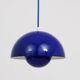 Blue enamelled suspension flowerpot by Verner Panton for Louis Poulsen, Denmark, 1969.