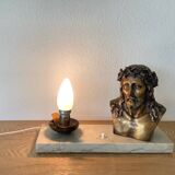 Lampe  bronze Christ signé L. Artaux