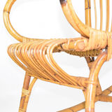 Rattan rocking chair Denmark, 1970s, Scandinavian style