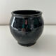 Navy blue stoneware pot