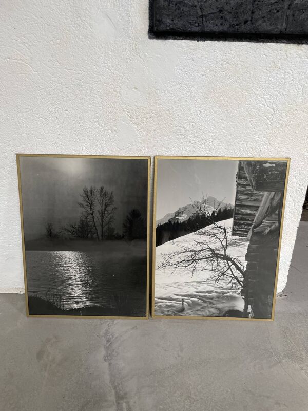 Photographies anciennes lac et montagne