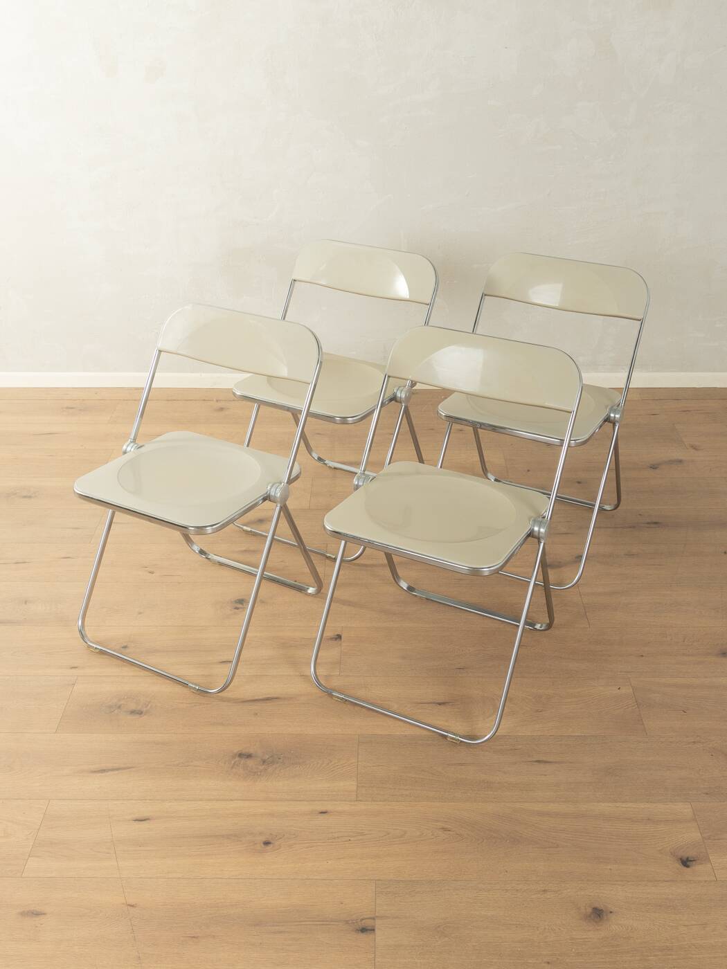 PLIA folding chairs from the 1960s by Giancarlo Piretti for Anonima Castelli (set of 4)