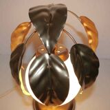 Vintage lamp or night light flowers metal and opaline L-- 70's years