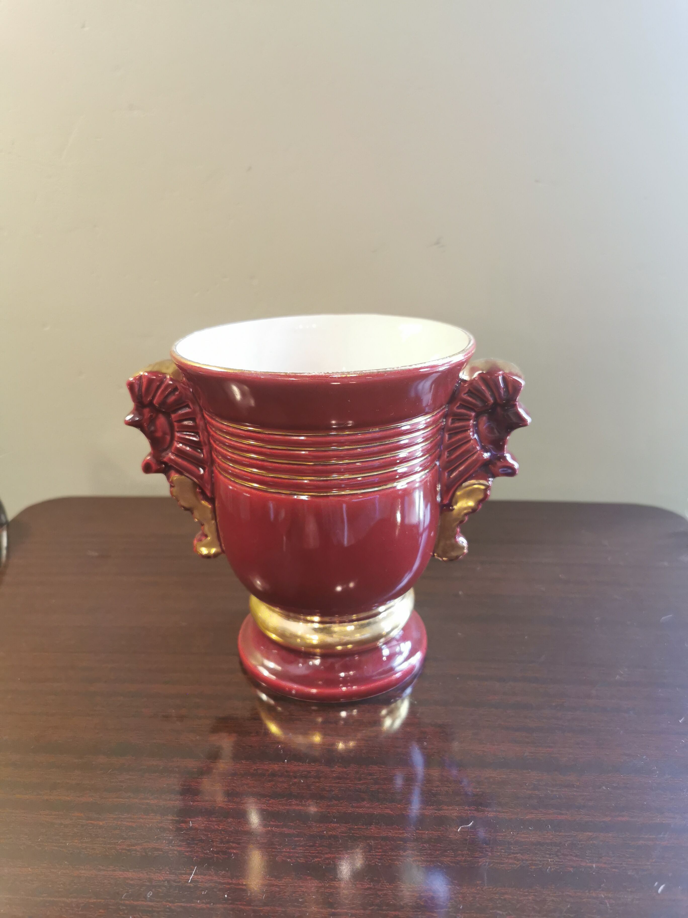 Vintage vase with seahorses