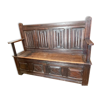 Banc coffre de sacristie 18 et 19 eme