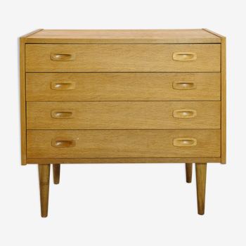 Scandinavian chest of drawers in light wood, 1970s.
