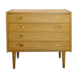 Scandinavian chest of drawers in light wood, 1970s.