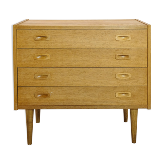 Scandinavian chest of drawers in light wood, 1970s.