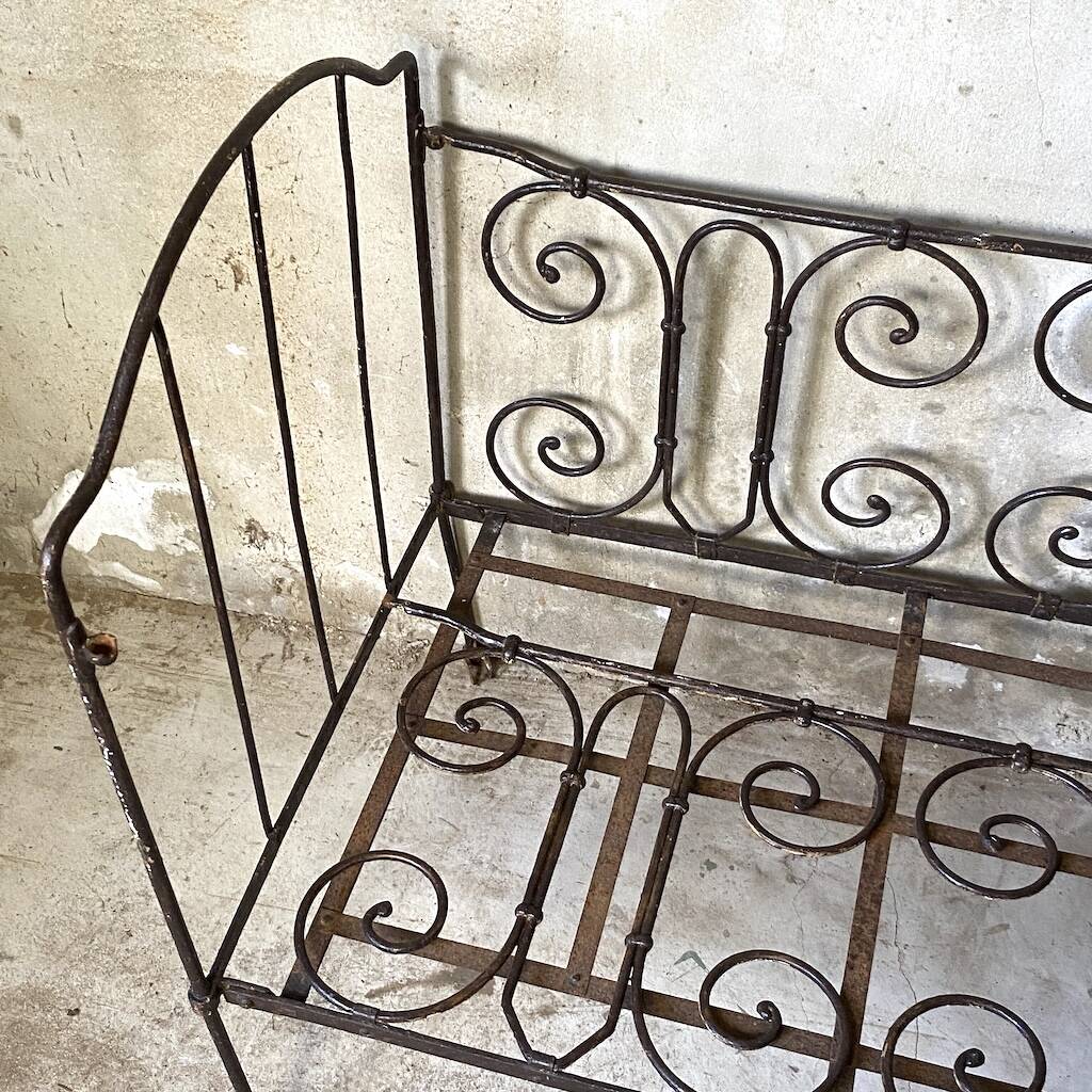 Banquette en fer forgé vintage