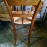 Children's high chair in walnut straw
