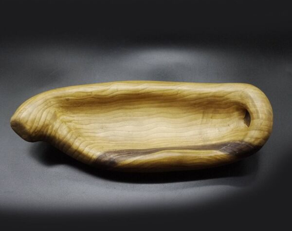 Plat en faux bois par Grandjean Jourdan Vallauris