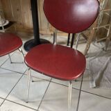 Paire de chaises en skaï bordeau