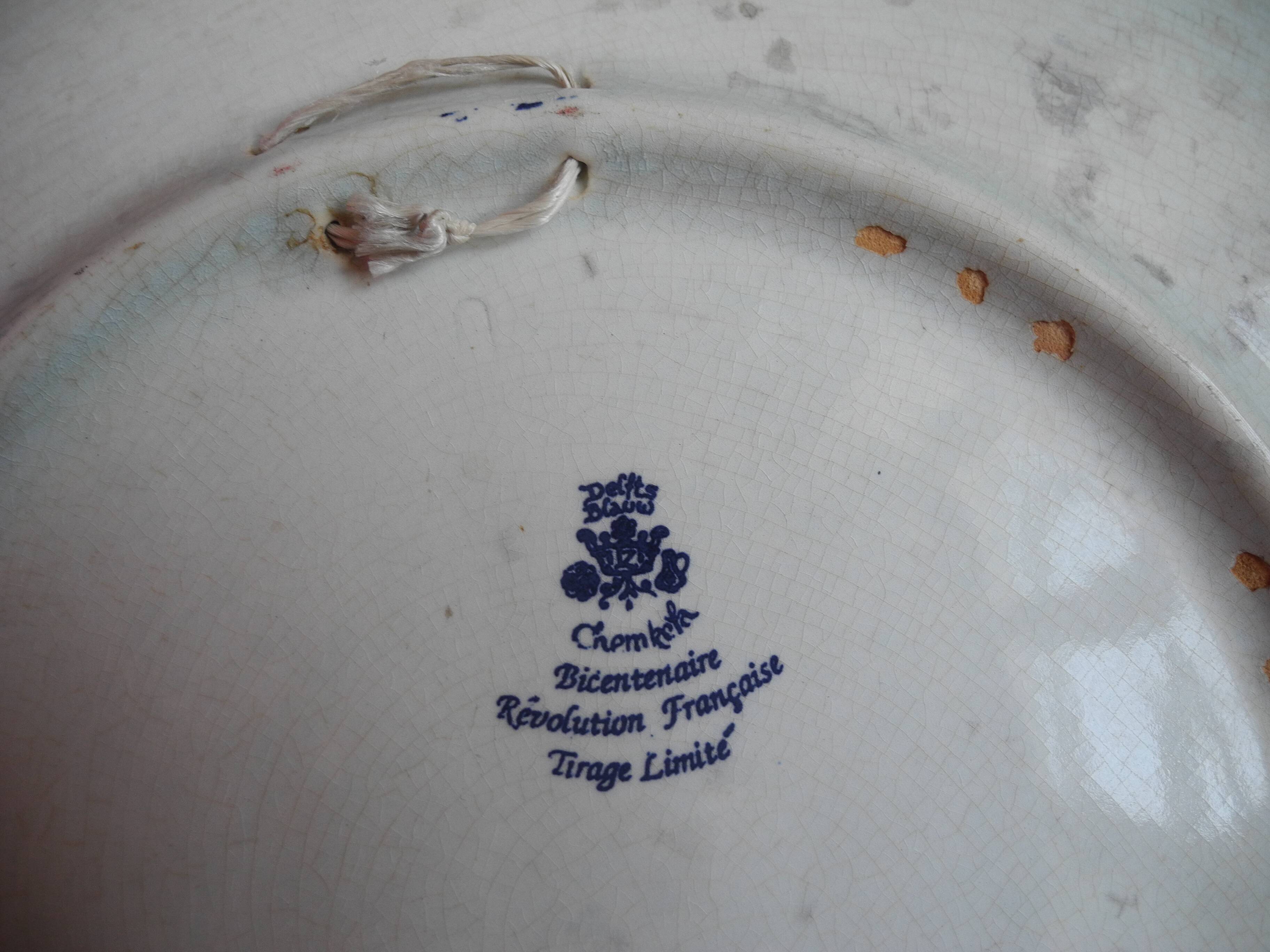 old Delft earthenware dish bicentenary French Revolution old Dutch dish