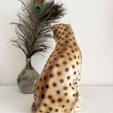 Vintage Italian Ceramic Leopard Statue