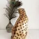 Vintage Italian ceramic leopard statue