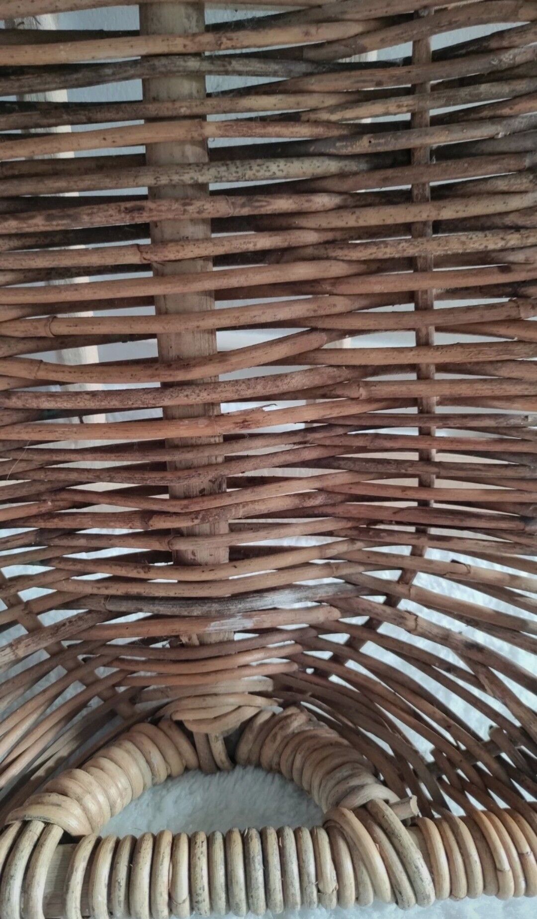 Vintage basket in braided wicker