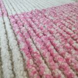 Pink white checkered small rug