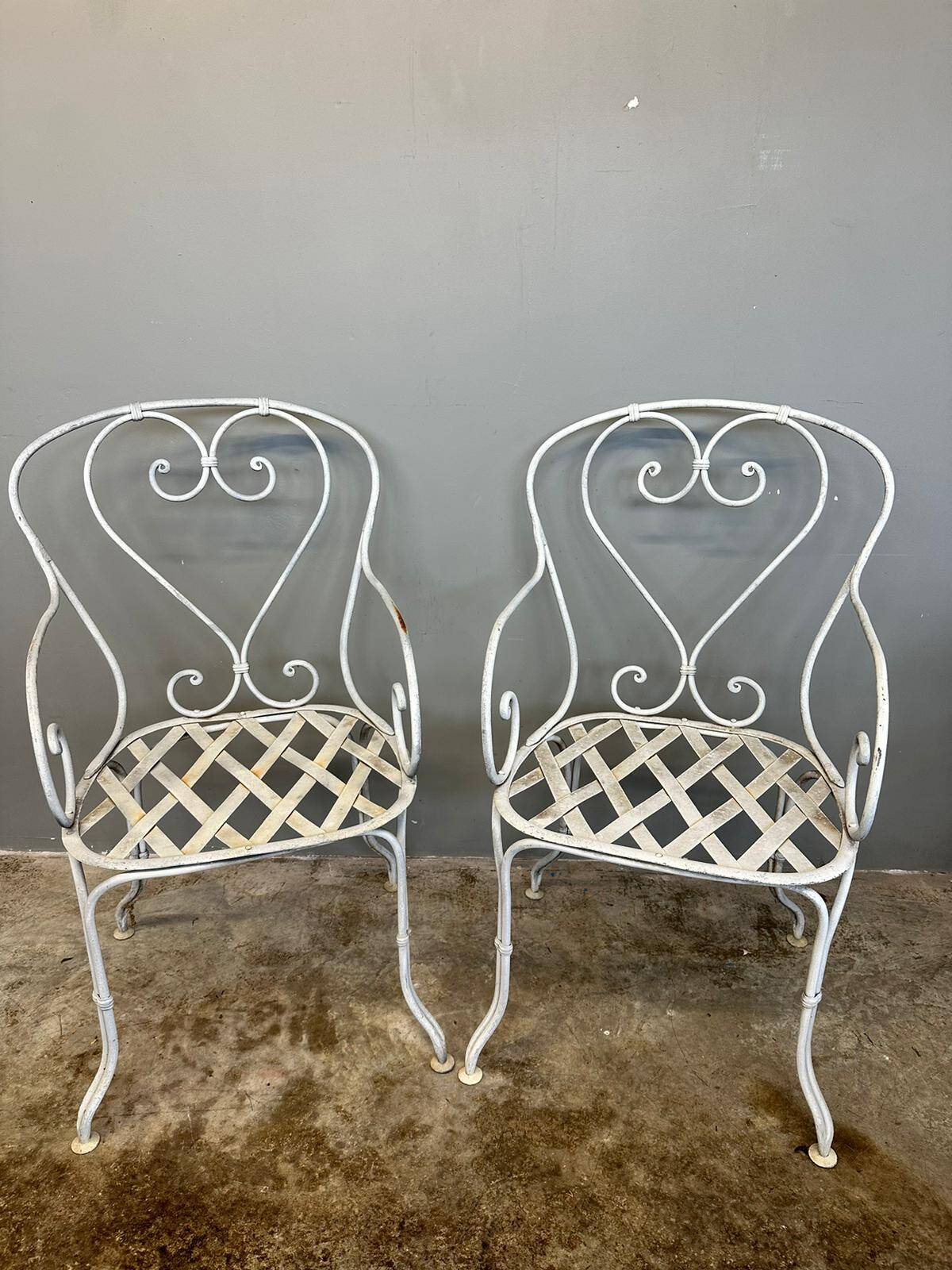 Pair of wrought iron armchairs 413003