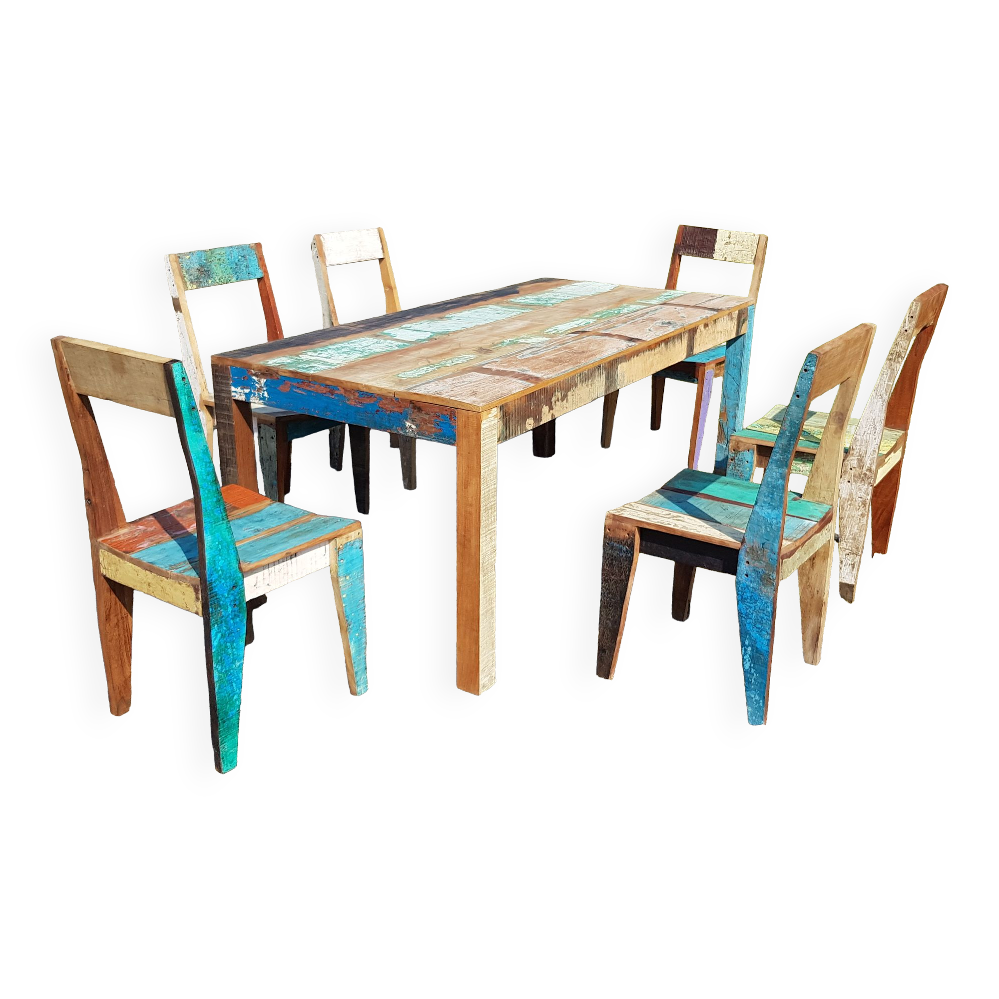 Teak table with 6 chairs