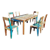 Teak table with 6 chairs