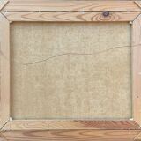 Vintage Swedish Modernists Oil Painting Blue Seascape by G.B. Mid 20th century