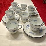 Set of 8 Limoges porcelain coffee cups and saucers, Ber