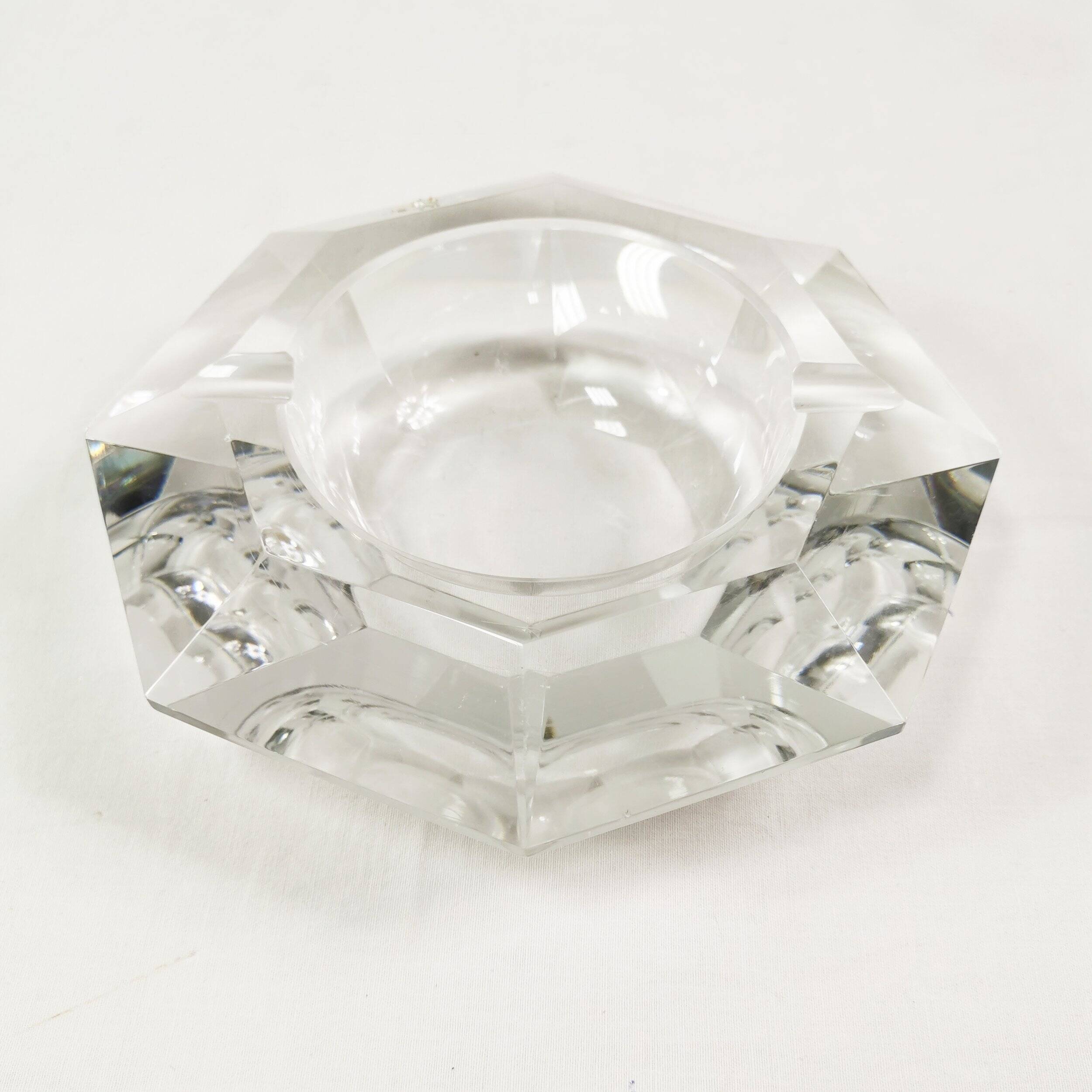 Large crystal ashtray, Belgium 1960s
