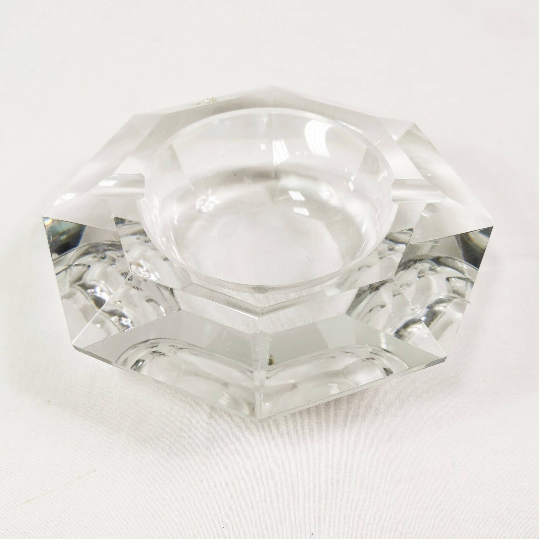 Large crystal ashtray, Belgium 1960s